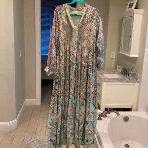 Fabric is gorgeous in the maxi dress. Stunning with an array of colours.